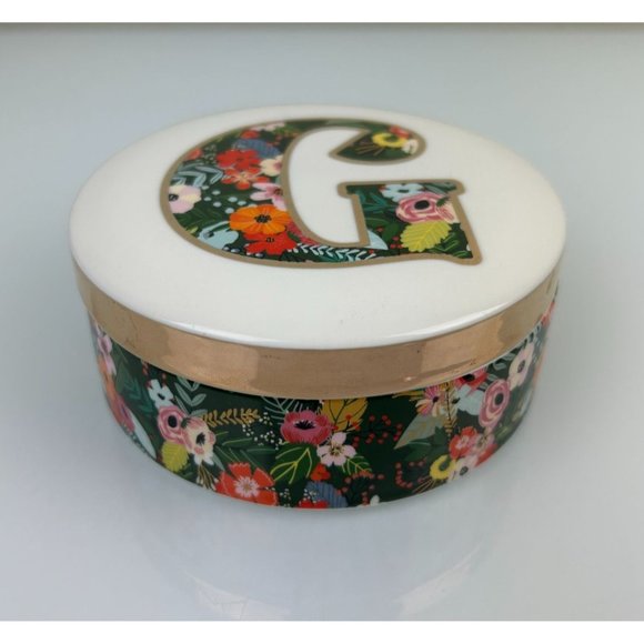 Mia Charro "G" Trinket Ceramic Pocelain Box, Floral Print Initial Pretty Gift - Picture 11 of 13